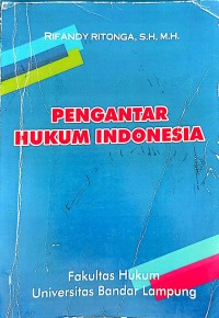 Pengantar hukum indonesia