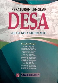 Peraturan Desa Lengkap (UU RI No.6 Tahun2014)