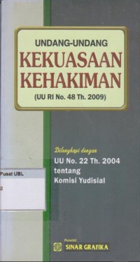 Undang - Undang kekuasaan Kehakiman (UU RI No. 48 th. 2009)