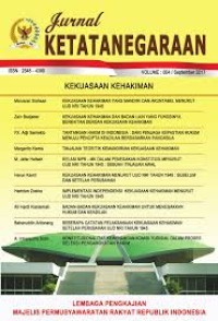 (FISIP) Jurnal Ketatanegaraan : Kekuasaan Kehakiman, Vol. 004 September 2017