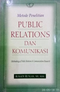 (PASCA) Metode Penelitian : Public Relations dan Komunikasi