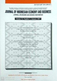 Journal Of Indonesian Economy And Business, Volume 32, Number 1, January 2017